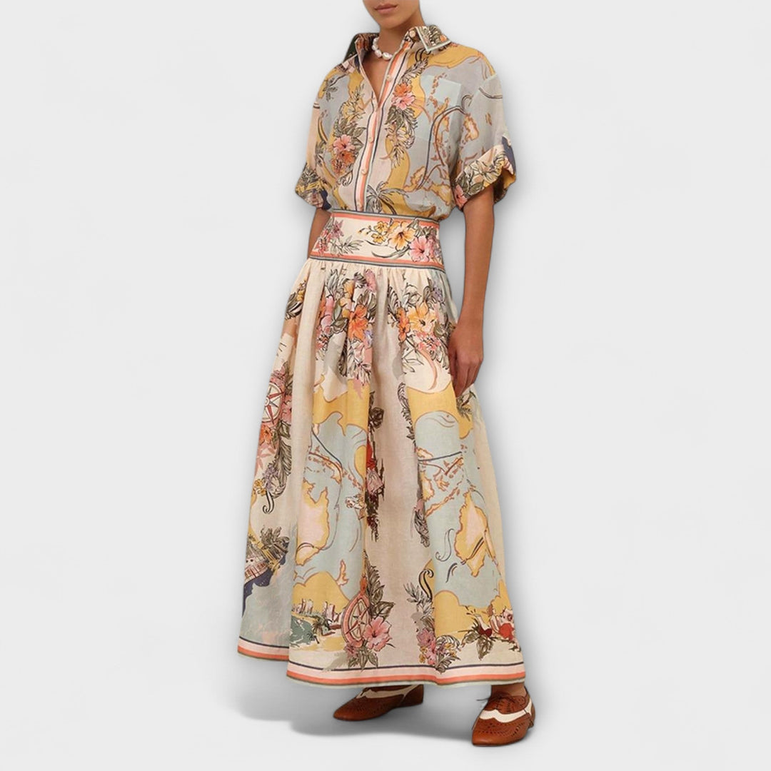 חצאית מיני א-ליין וינטג' אלגנטית