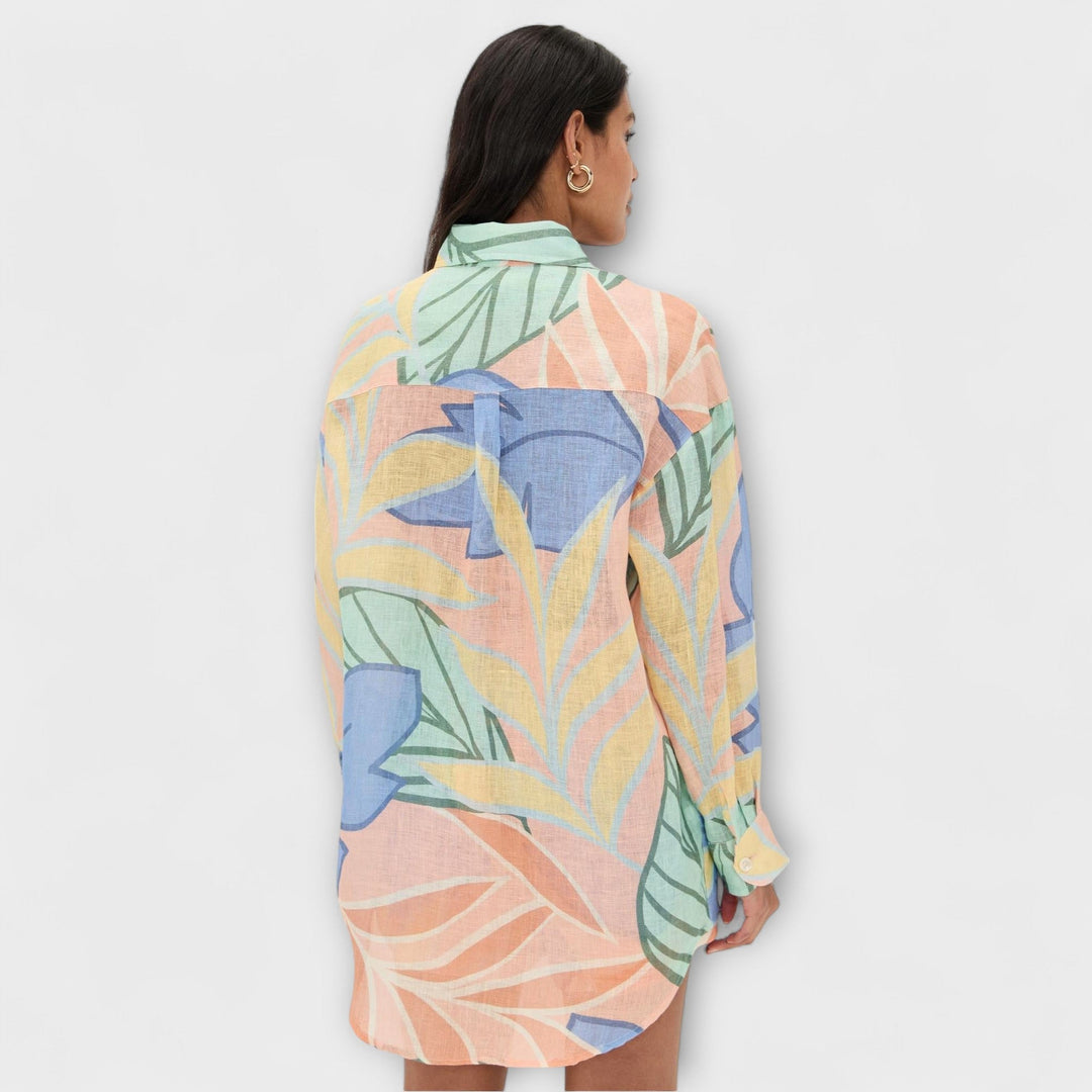 מרי - סט קצר עם הדפס עלים טרופי מבית פלאיה בוי פרנד